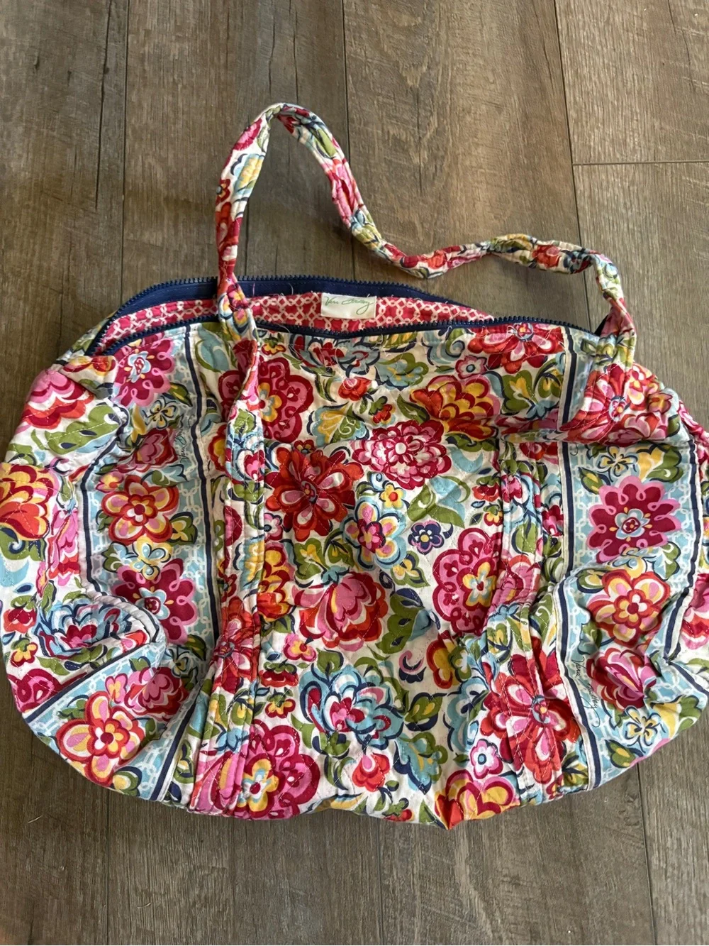 Vera Bradley Multicolor Floral Quilted Tote in Pink and Blue